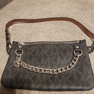 Michael Kors Black Handbag with Silver Chain